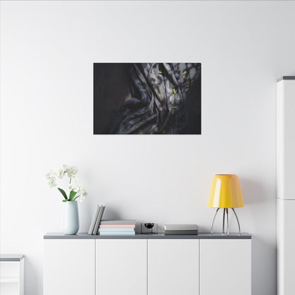 Seijaku Silk Drape Canvas Art - Dark Japandi Dark Texture