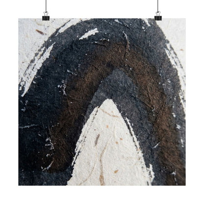 Ink Brushstroke Moody Minimal Wall Art Print | Atmospheric Dark Japandi Art