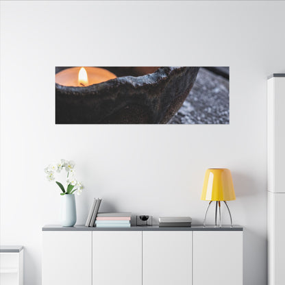 Atmospheric Ceramic Bowl Canvas Art - Moody Minimal Dark Japandi