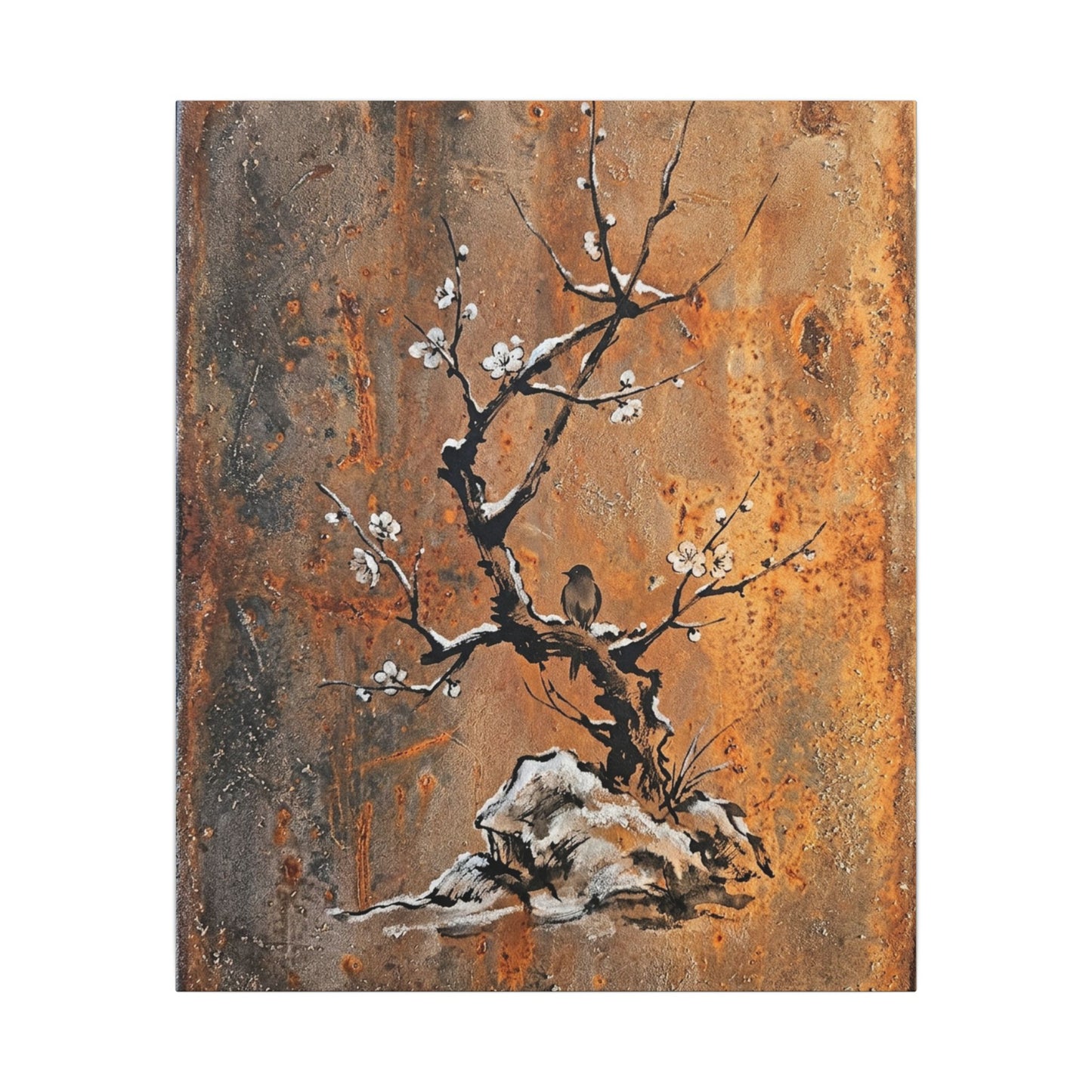 Datsuzoku Rust Patina Canvas Art - Zen Sumi E