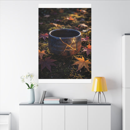 Kanso Moonlit Garden Canvas Art - Kintsugi Gold Repair