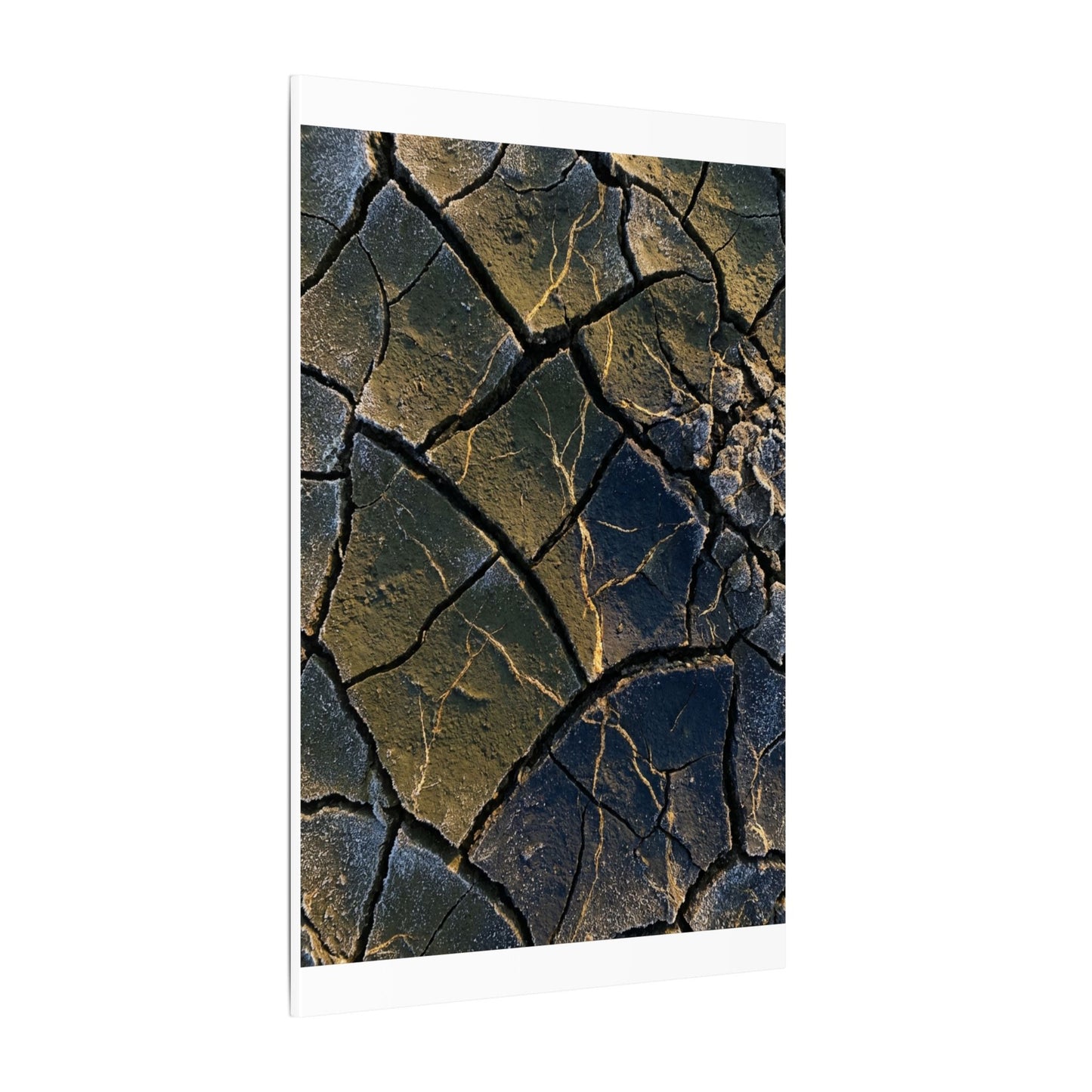 Winter Cracked Earth Moody Minimal Canvas Art | Atmospheric Decor