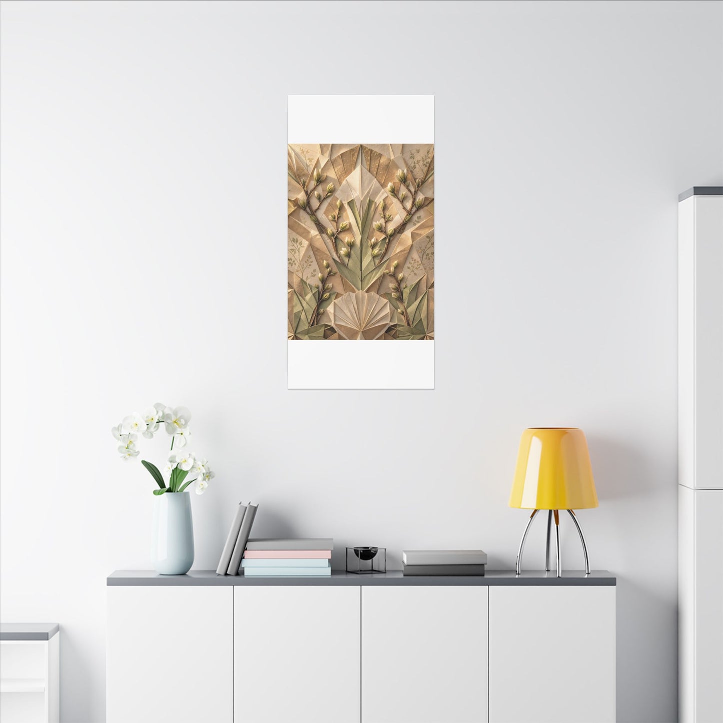 Kanso Paper Fold Canvas Art - Japandi Japanese Pattern