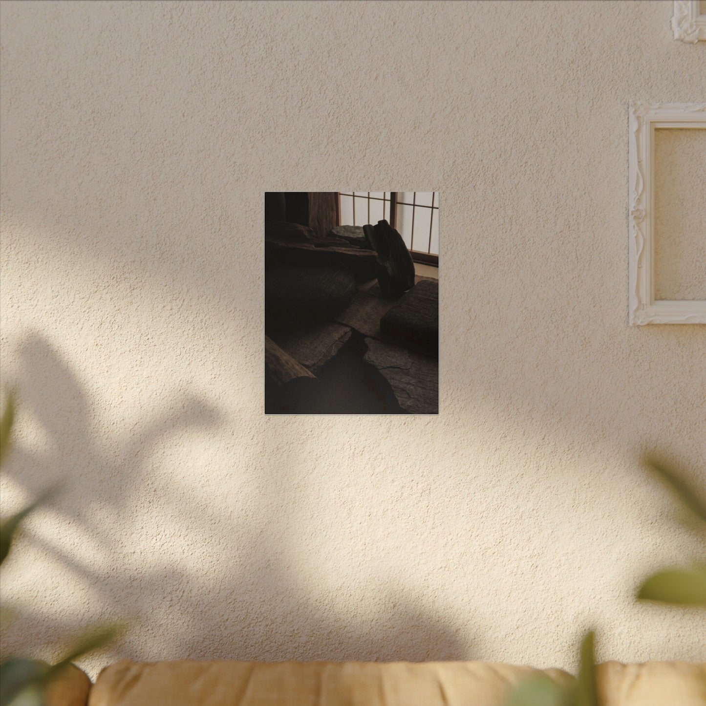 Dark Japandi Shadow Zen Canvas Art
