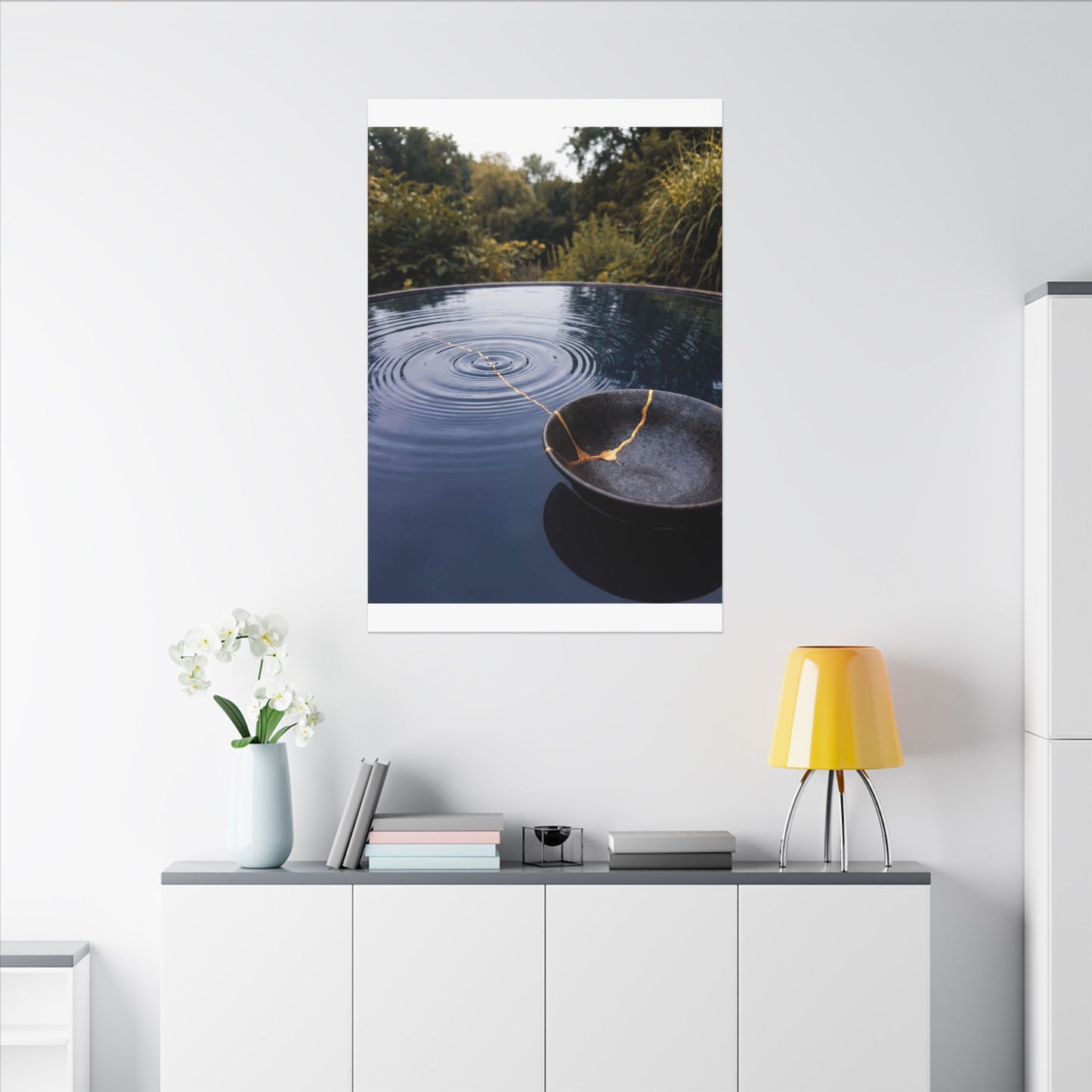 Kintsugi Water Ripple in Overcast | Broken Beauty Canvas Art