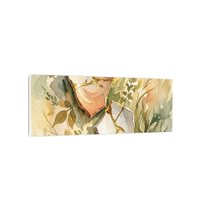 Japandi Broken Pottery in Golden Hour | Watercolor Canvas Art