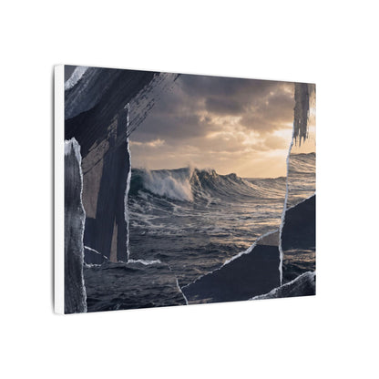 Fukinsei Ocean Wave Canvas Art - Dark Japandi Shadow Zen