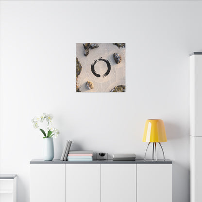 Rock Garden Canvas Art | Winter Zen Enso Art