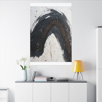 Moody Ink Brushstroke Canvas Art - Moody Minimal Dark Japandi