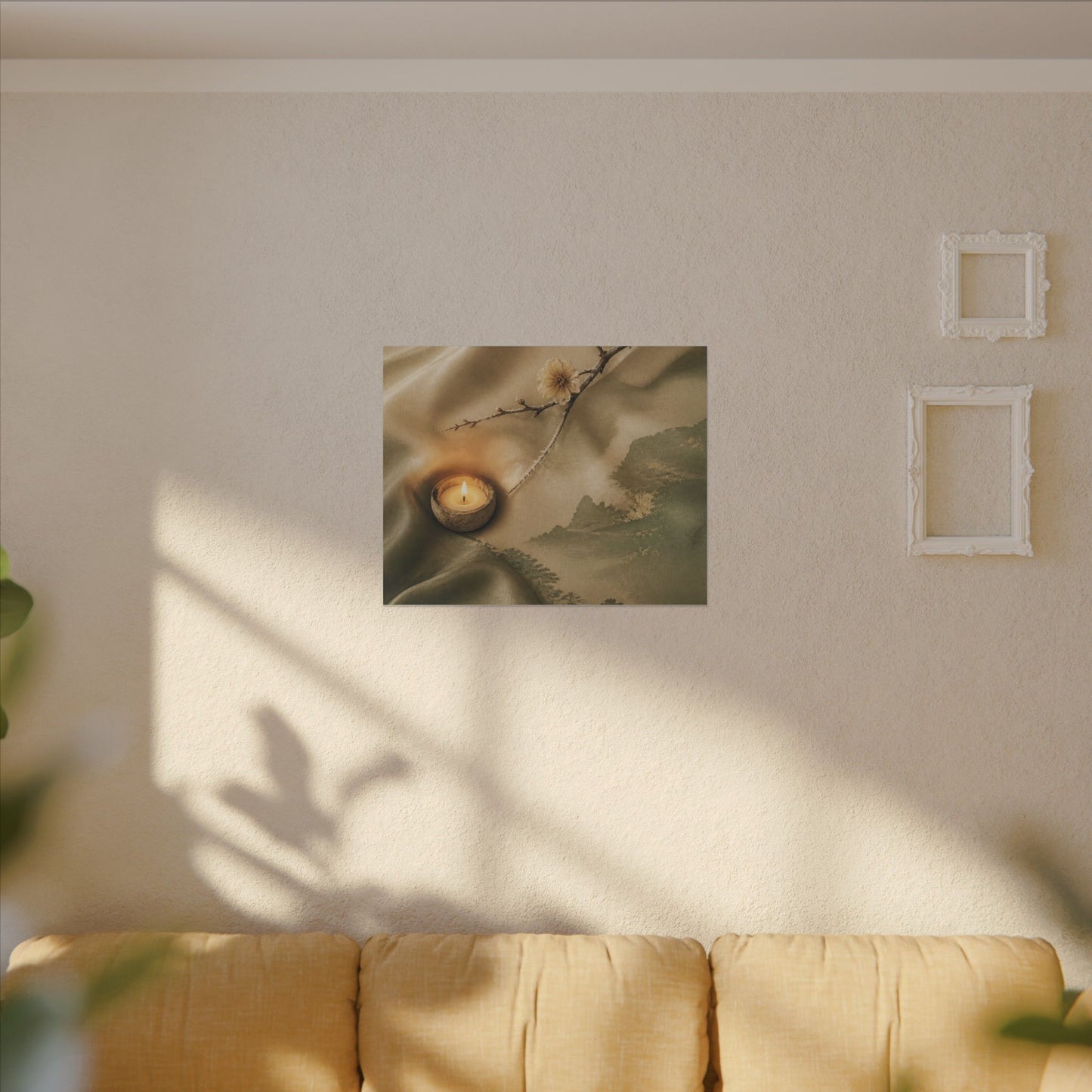 Silk Drape Japanese Pattern Canvas Art | Warm Japandi Art