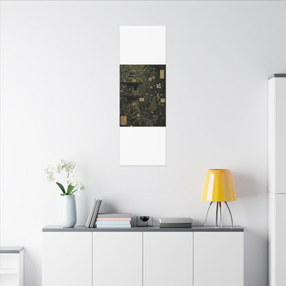 Spring Stone Lantern Herbarium Canvas Art | Nostalgic Decor