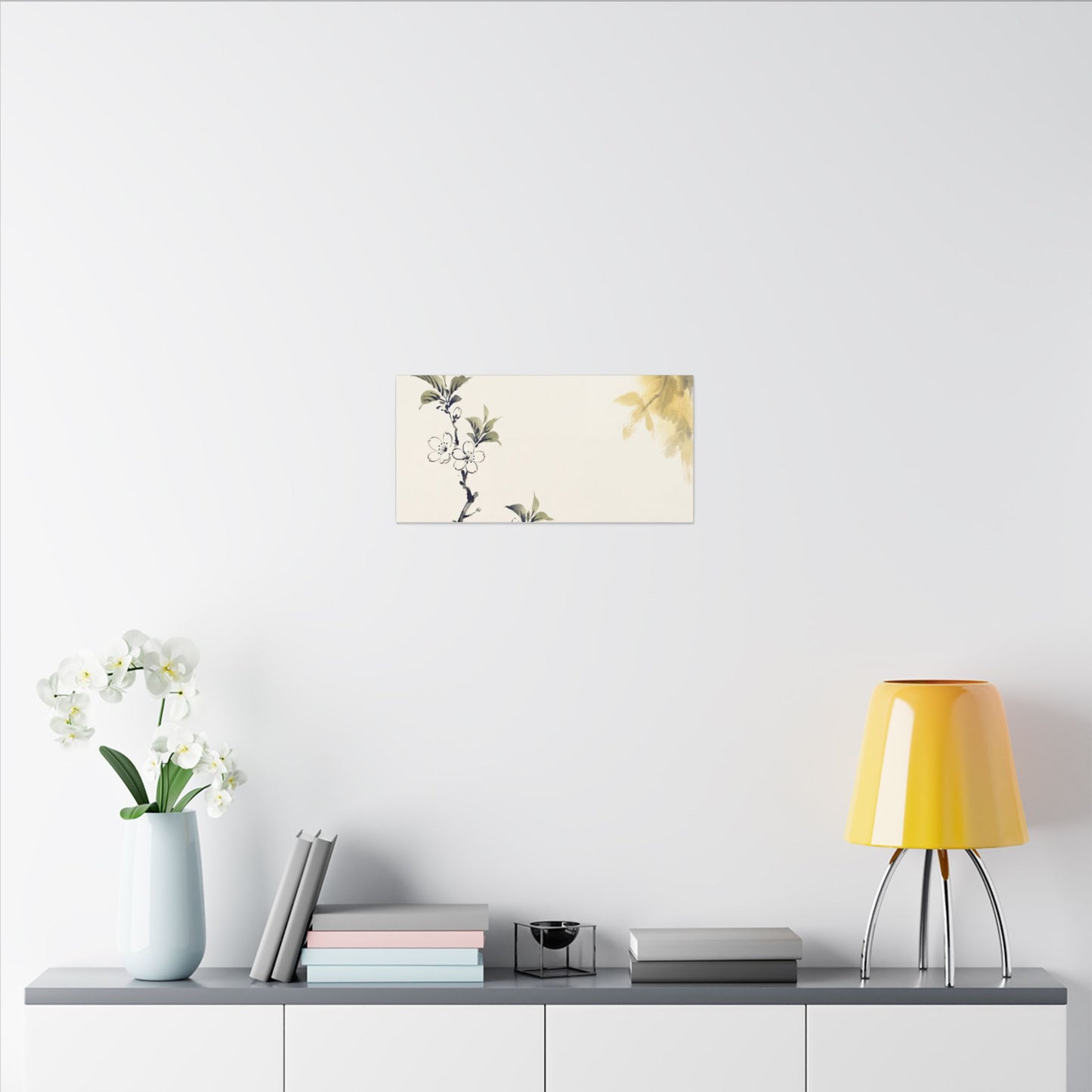 Kanso Cherry Blossom Canvas Art - Zen Sumi E