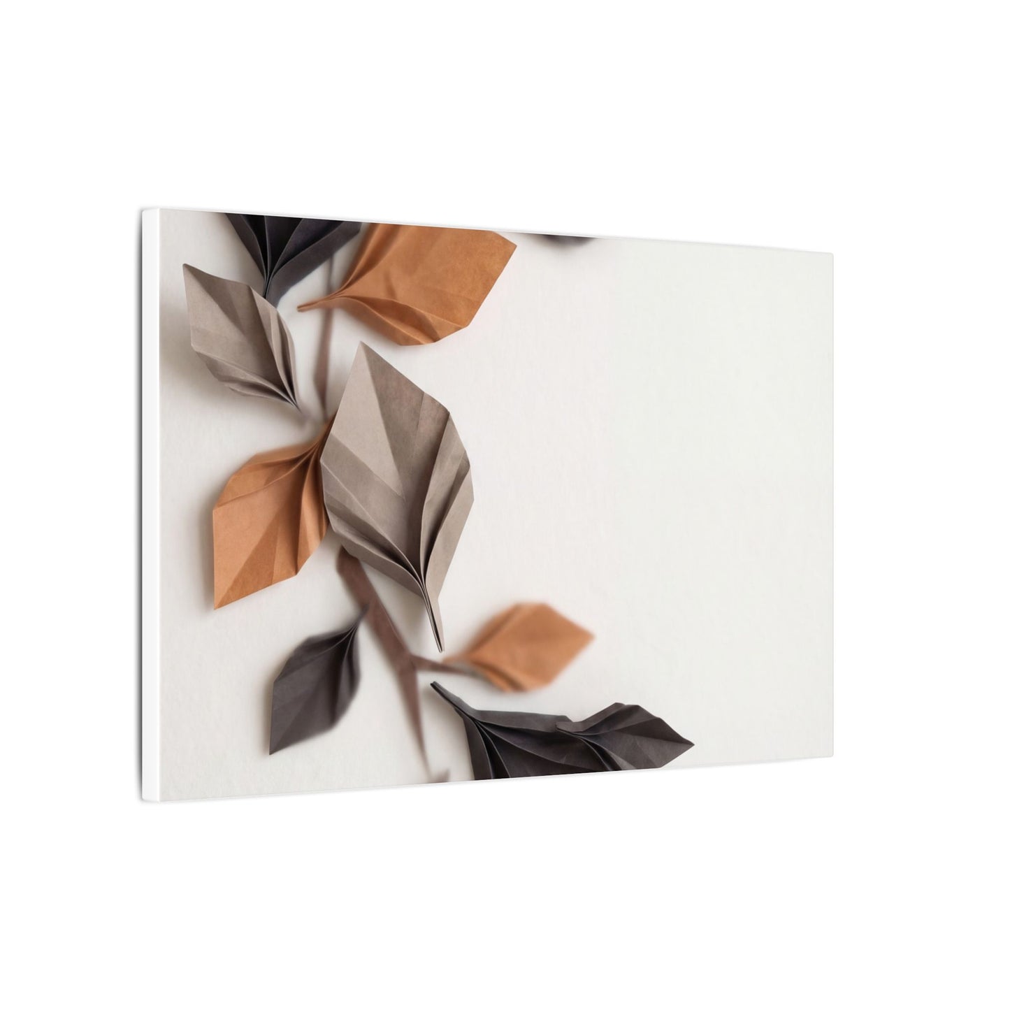 Paper Fold Autumn Canvas Art | Japandi Earthy Design