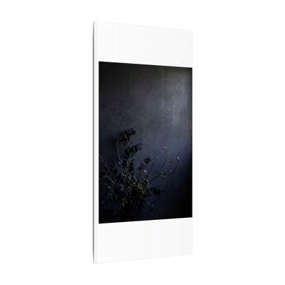 Dried Flowers Spring Canvas Art | Dark Japandi Moody Design