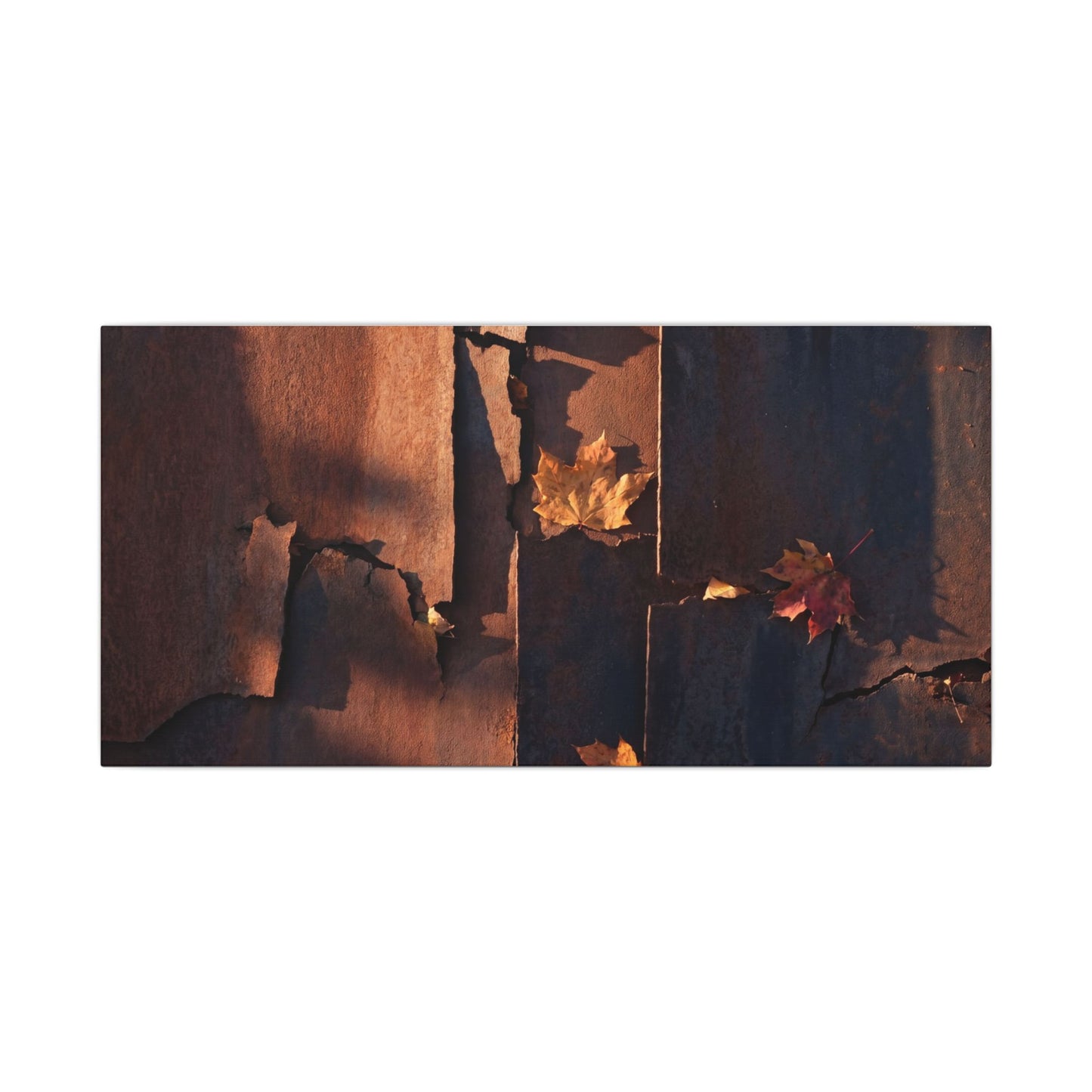 Seijaku Rust Patina Canvas Art - Dark Japandi Shadow Zen