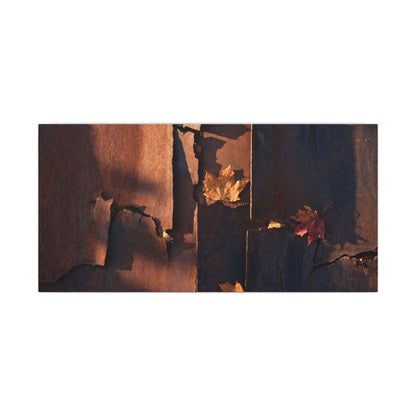 Seijaku Rust Patina Canvas Art - Dark Japandi Shadow Zen