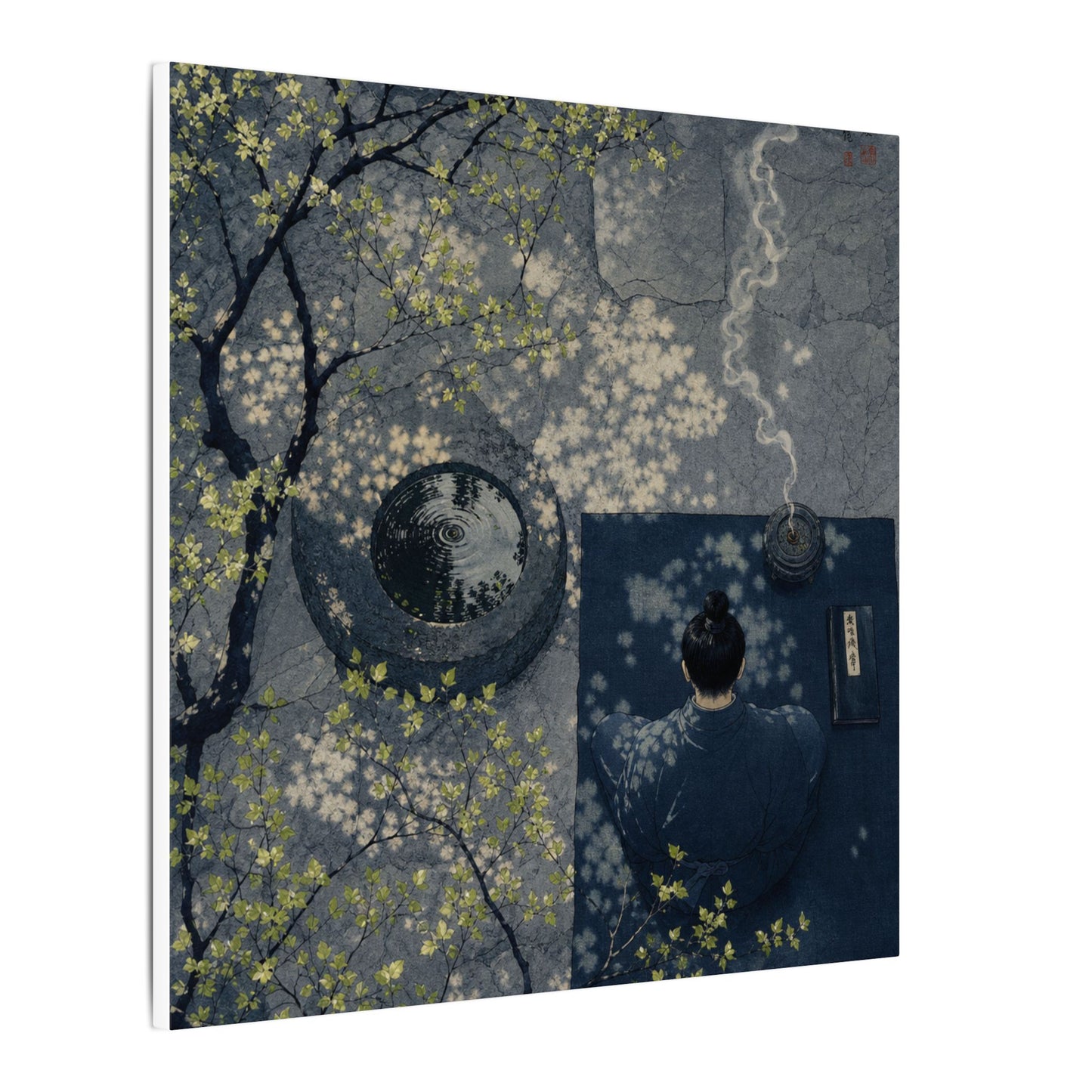 Spring Incense Smoke Ukiyo E Inspired Canvas Art | Tranquil Decor