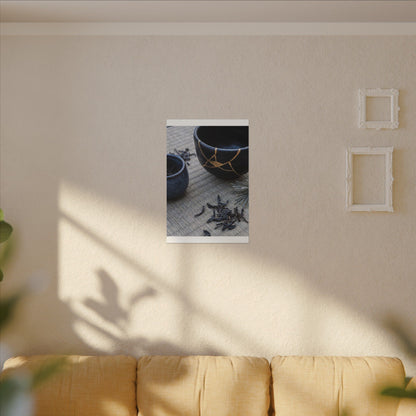 Kintsugi Tea Ceremony in Overcast | Gold Vein Canvas Art
