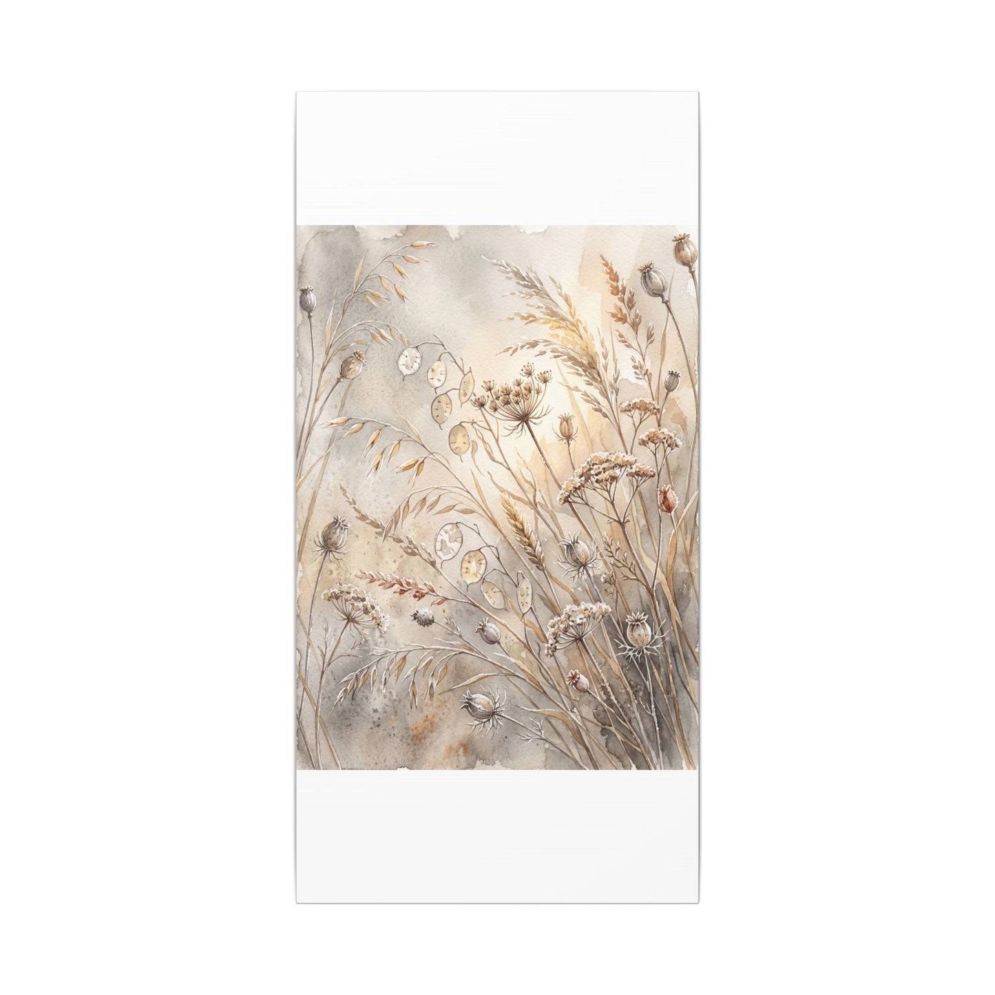 Winter Dried Flowers Watercolor Canvas Art | Warm Decor