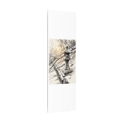 Golden Hour Stone Lantern Canvas Art - Japandi Kanso