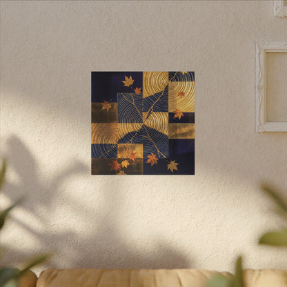 Autumn Water Ripple Crackle Gold Canvas Art | Artful Decor