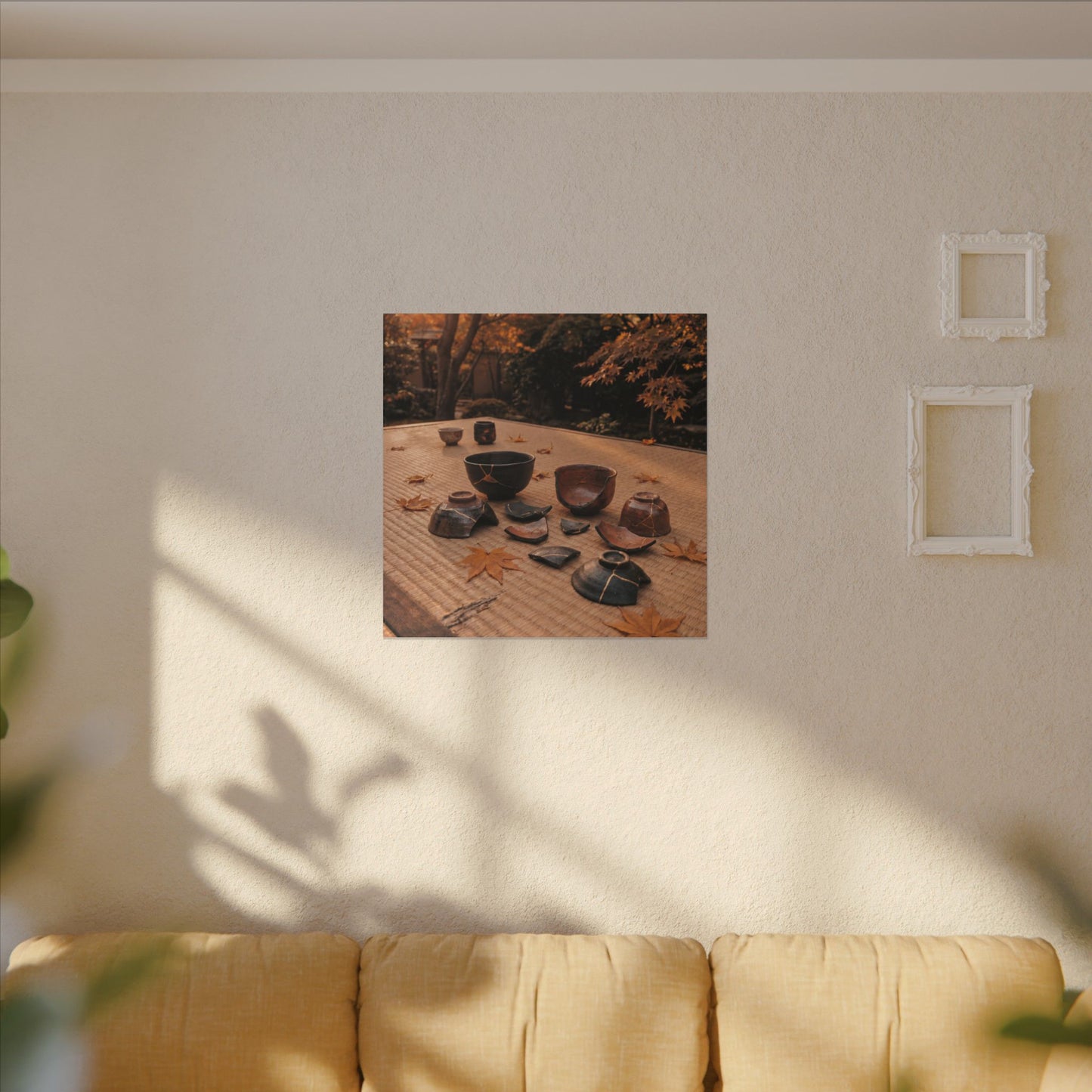 Golden Hour Tea Ceremony Canvas Art - Kintsugi Shibui