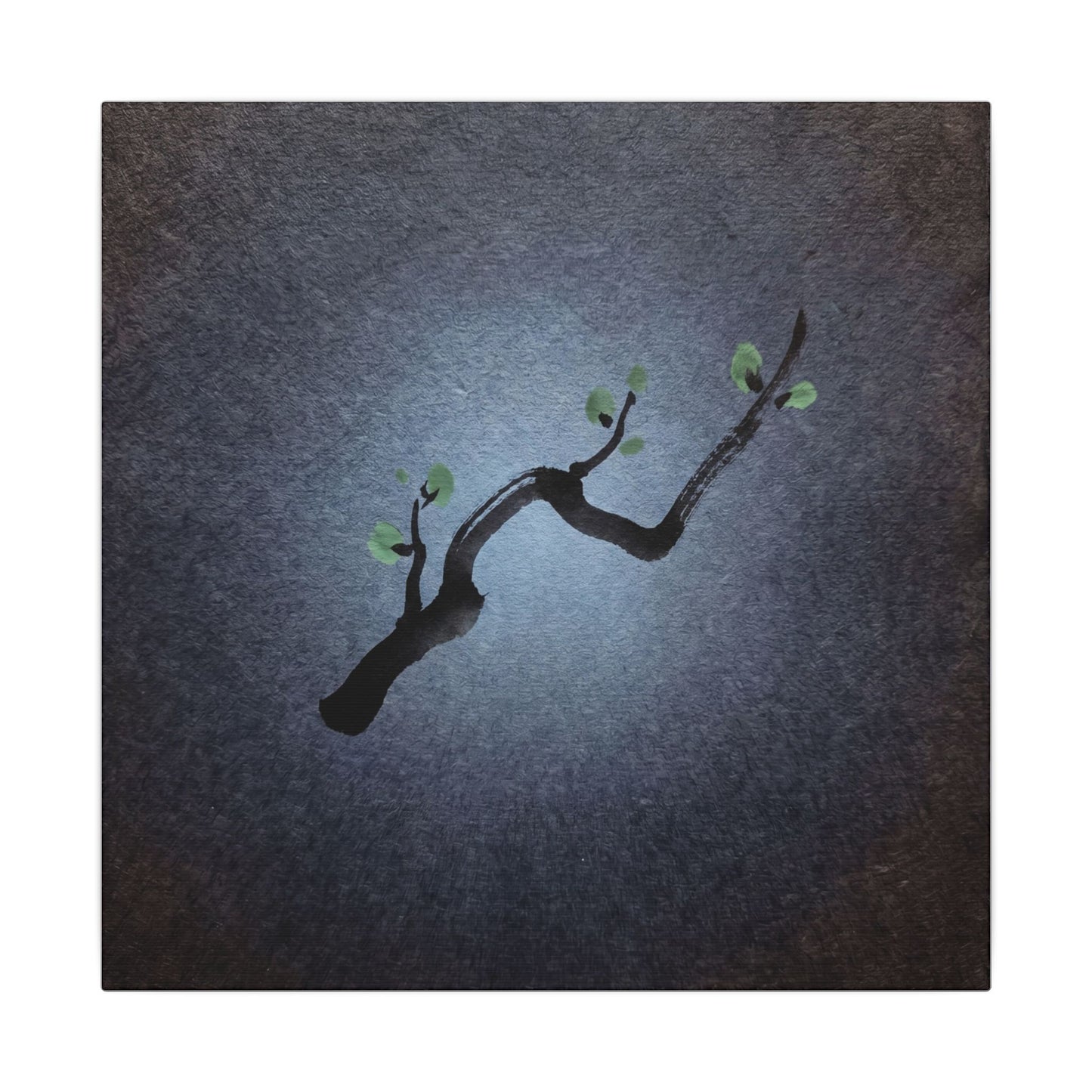 Ink Brushstroke Canvas Art | Spring Dark Japandi Moody Minimal Art