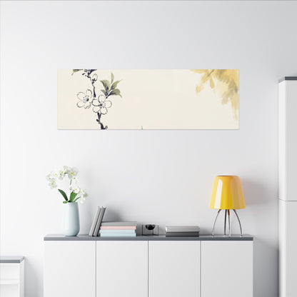 Kanso Cherry Blossom Canvas Art - Zen Sumi E