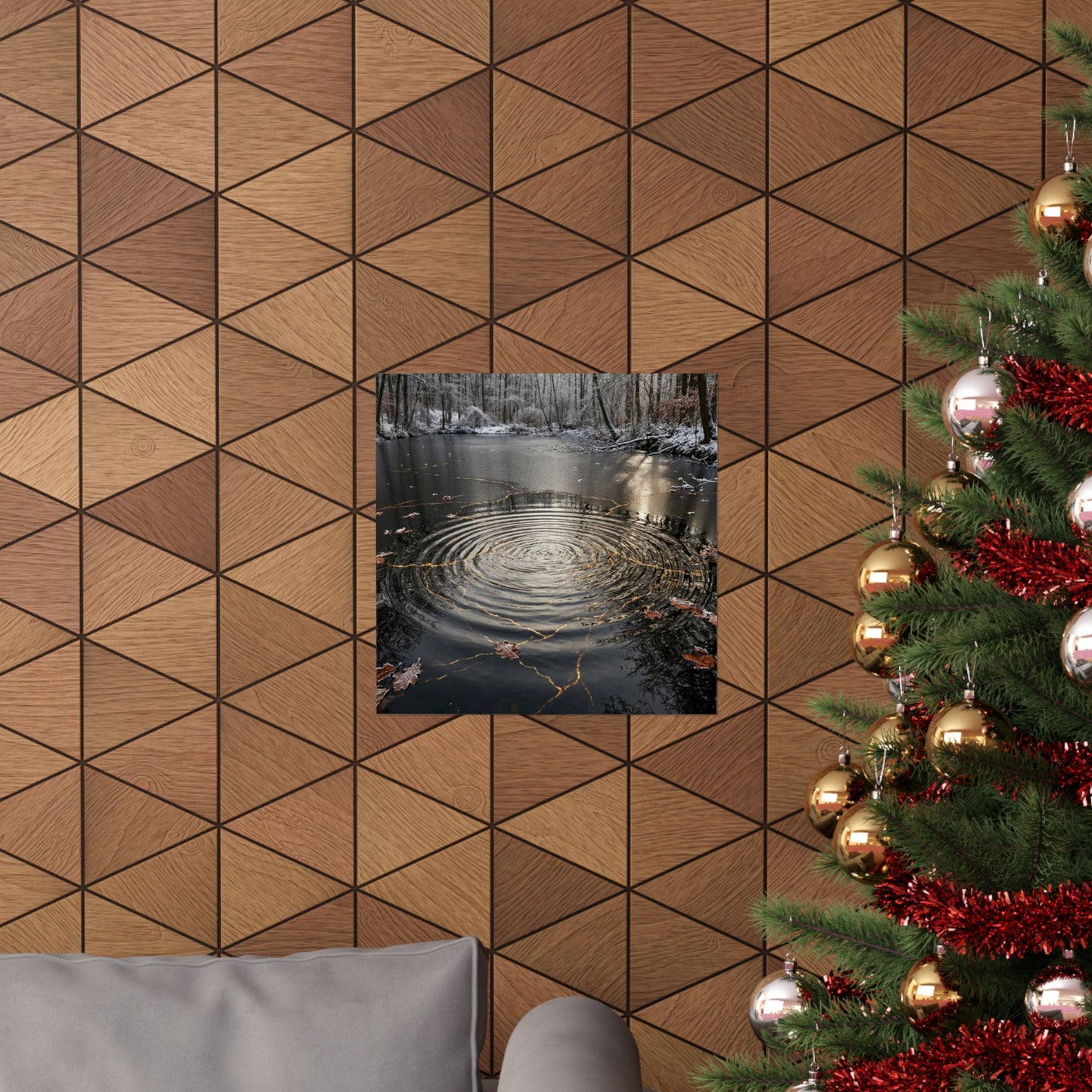 Water Ripple Wall Art Print | Winter Kintsugi Broken Beauty Art