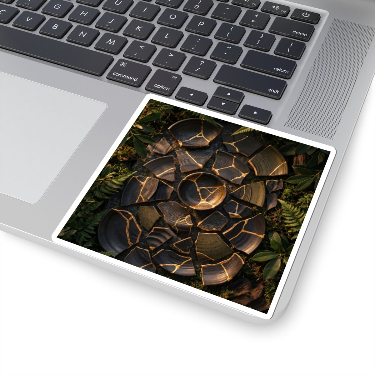 Golden Hour Broken Pottery Sticker - Dark Japandi Fukinsei