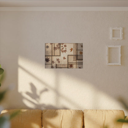 Shoji Screen Japanese Pattern Canvas Art | Neutral Japandi Art Art Print