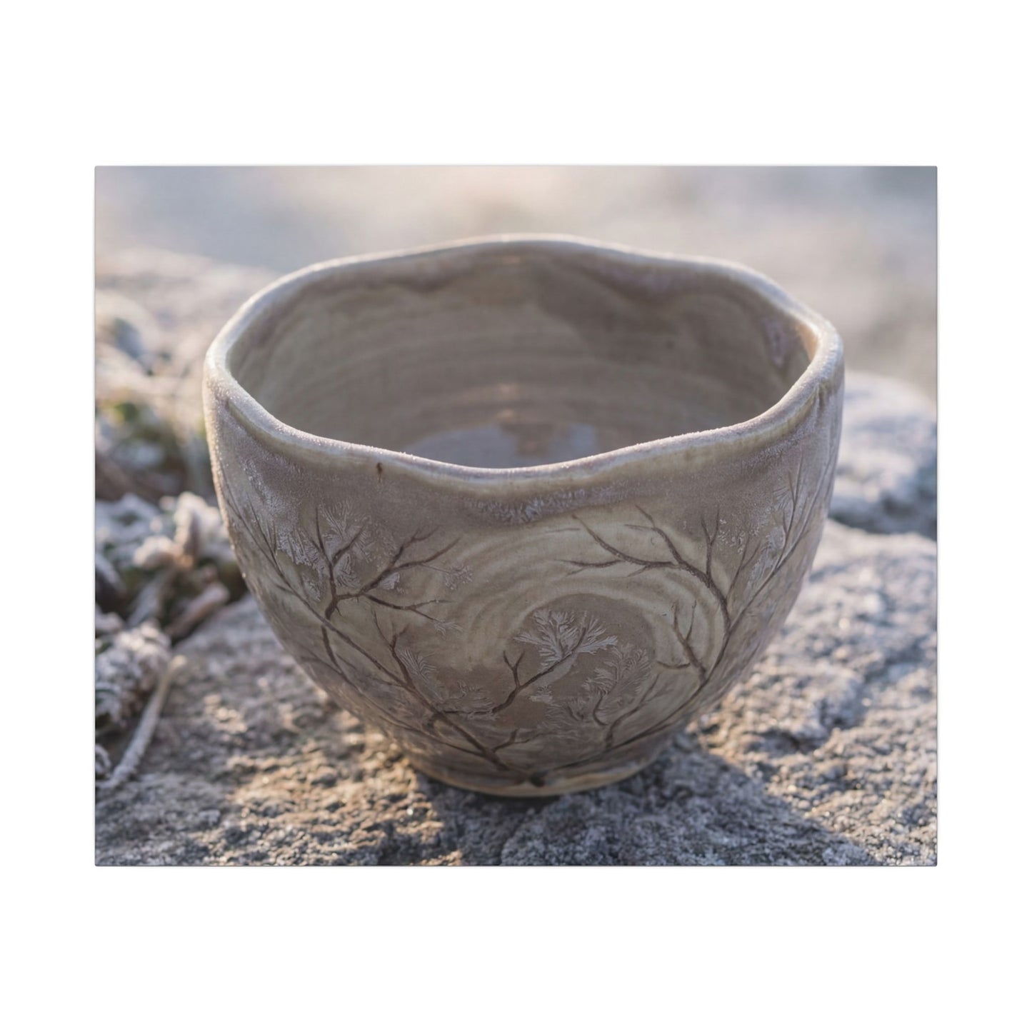 Seijaku Ceramic Bowl Canvas Art - Japandi Japanese Pattern