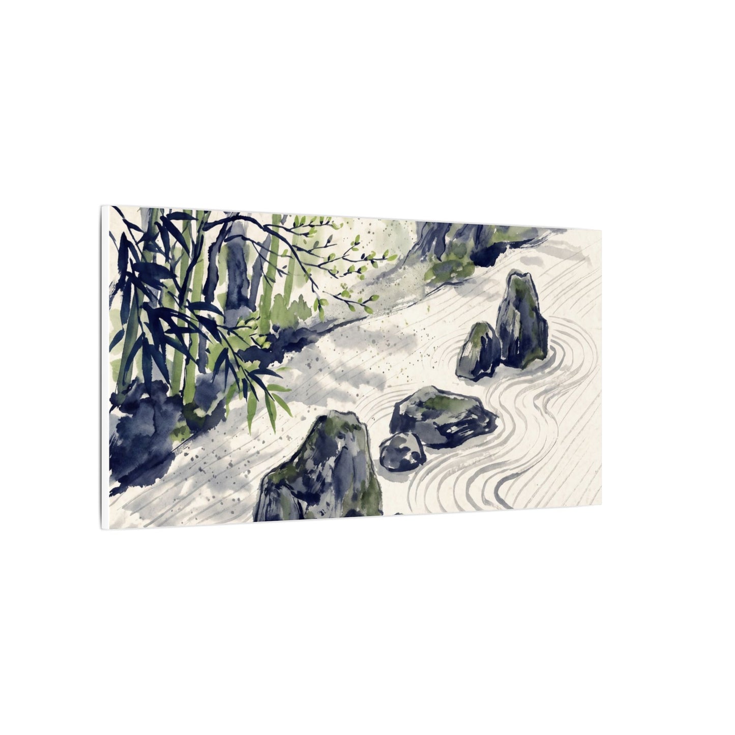 Dappled Rock Garden Canvas Art - Zen Mono No Aware