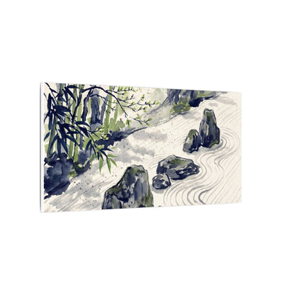 Dappled Rock Garden Canvas Art - Zen Mono No Aware
