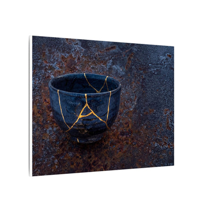 Rust Patina Winter Canvas Art | Kintsugi Healing Design