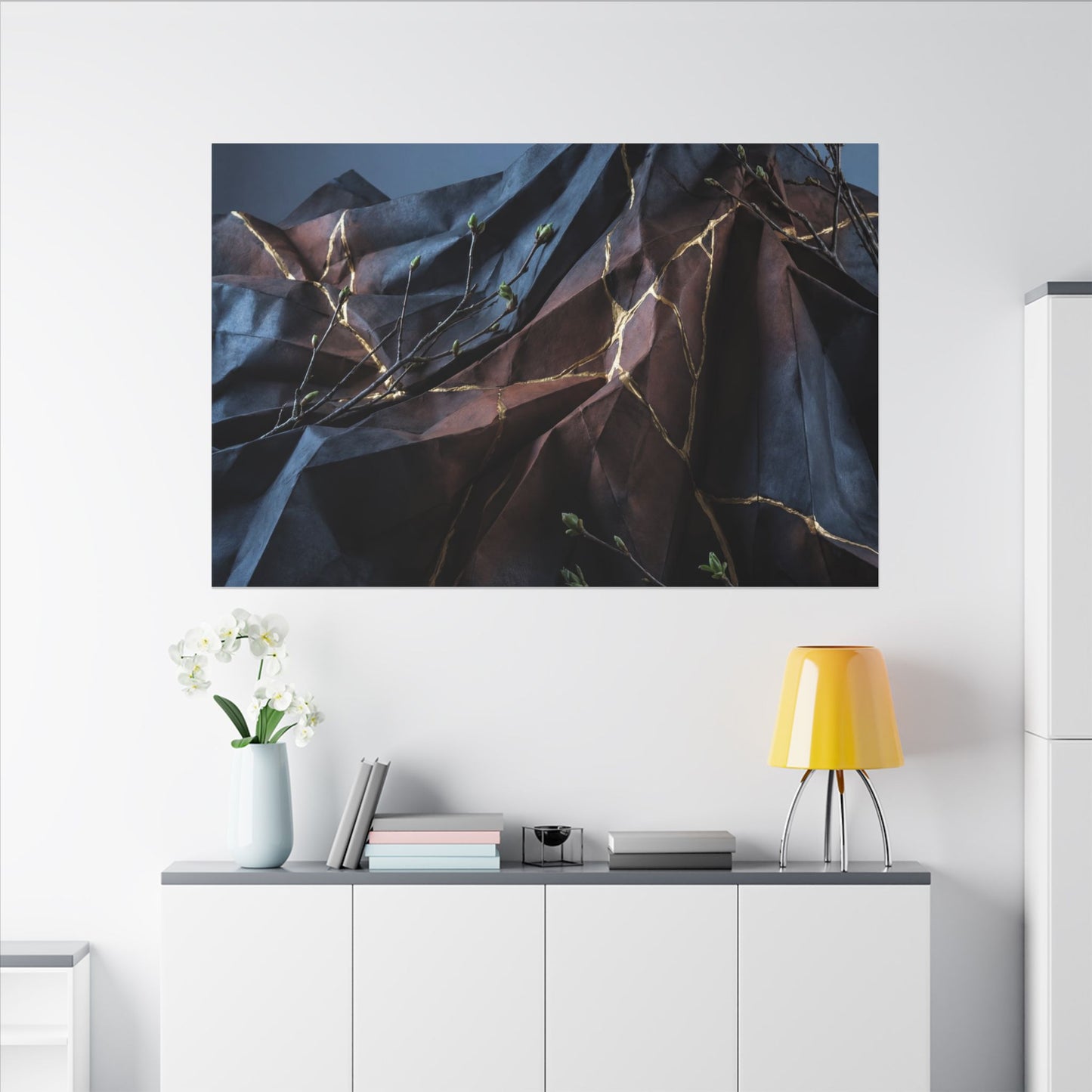 Paper Fold Broken Beauty Canvas Art | Philosophical Kintsugi Art