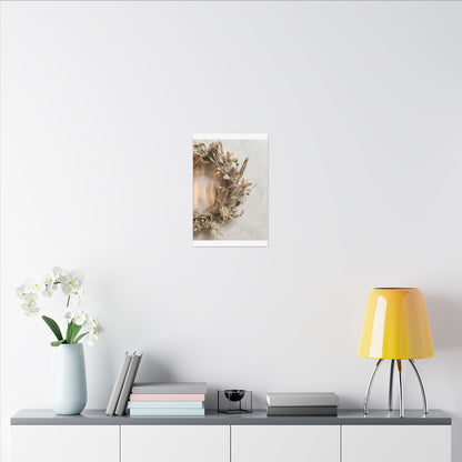 Dried Flowers Japanese Pattern Canvas Art | Neutral Japandi Art