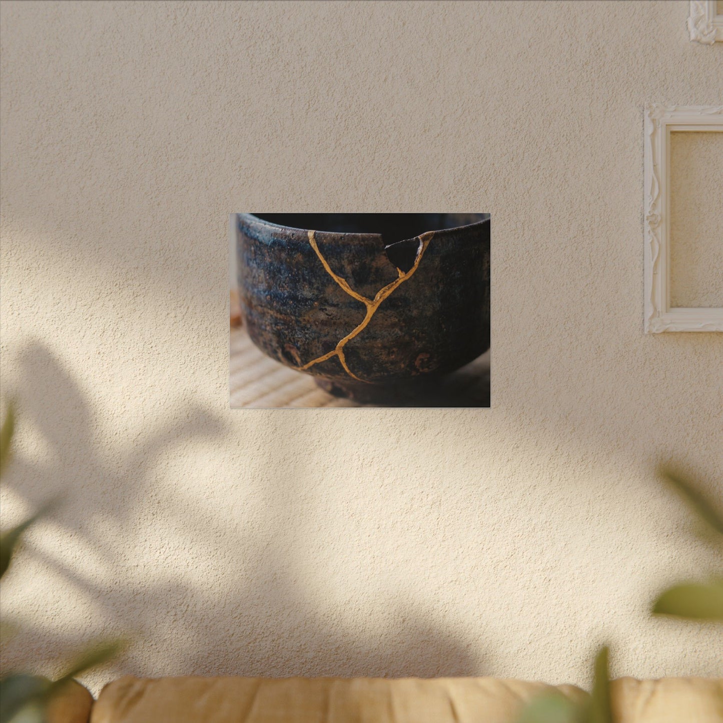 Tea Ceremony Autumn Canvas Art | Kintsugi Healing Design