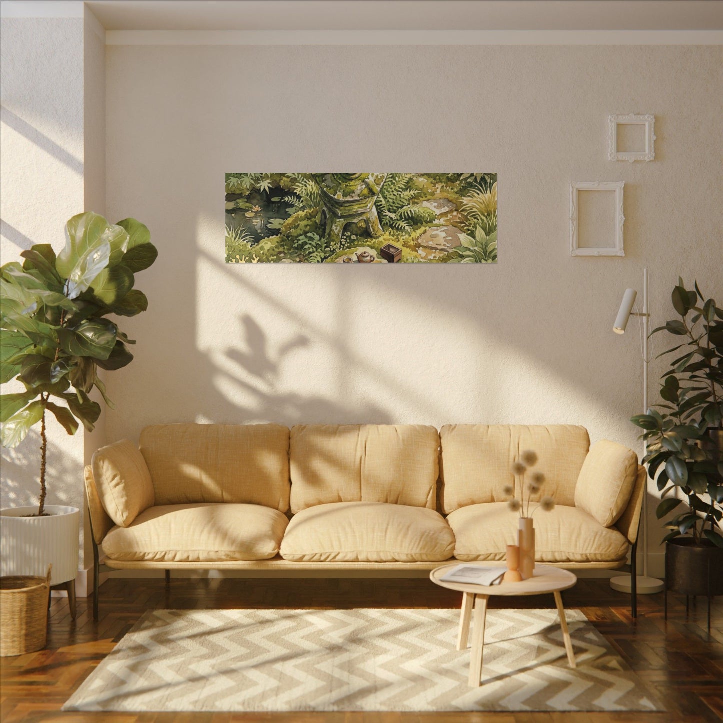 Datsuzoku Stone Lantern Canvas Art - Japandi Watercolor