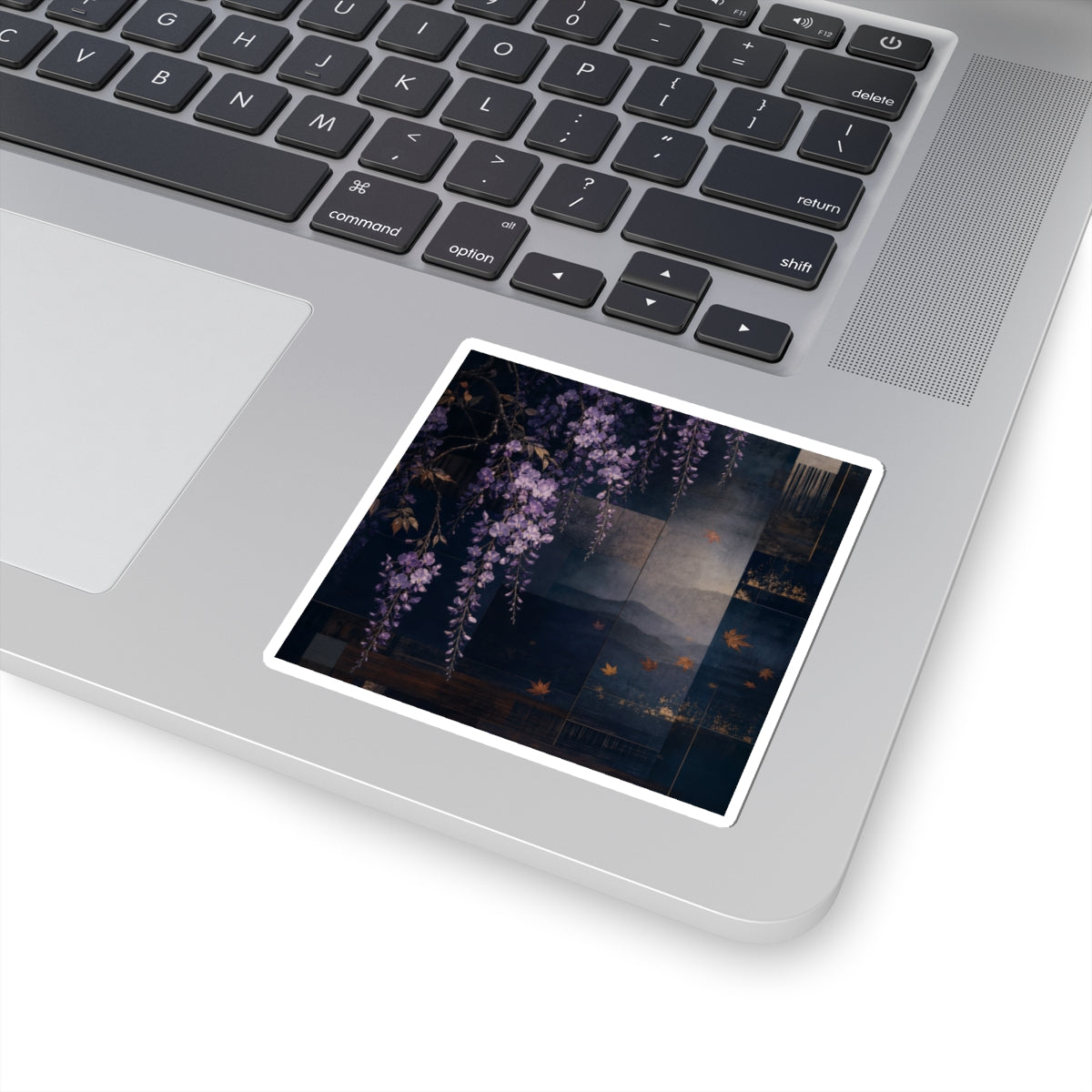 Moody Wisteria Sticker - Moody Minimal Dark Japandi