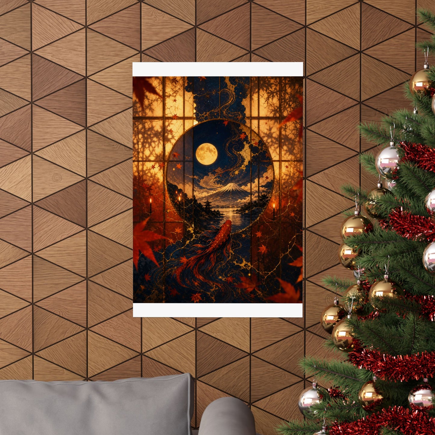 Resilient Shoji Screen Wall Art Print - Gold Vein Kintsugi