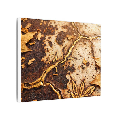 Kintsugi Rust Patina in Golden Hour | Gold Vein Canvas Art