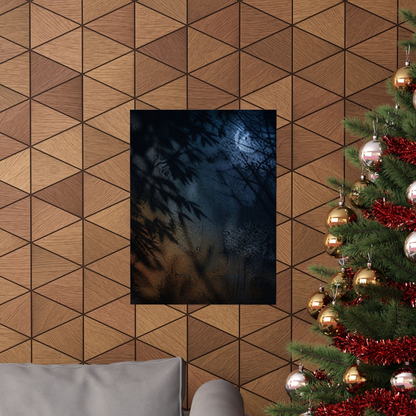 Kanso Shadow Play Wall Art Print - Dark Japandi Shadow Zen