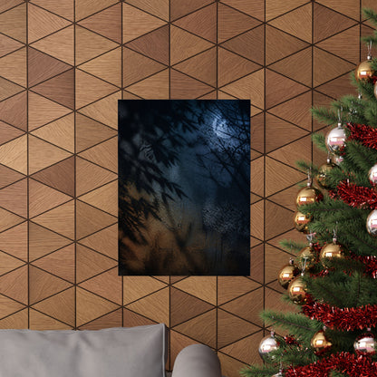 Kanso Shadow Play Wall Art Print - Dark Japandi Shadow Zen