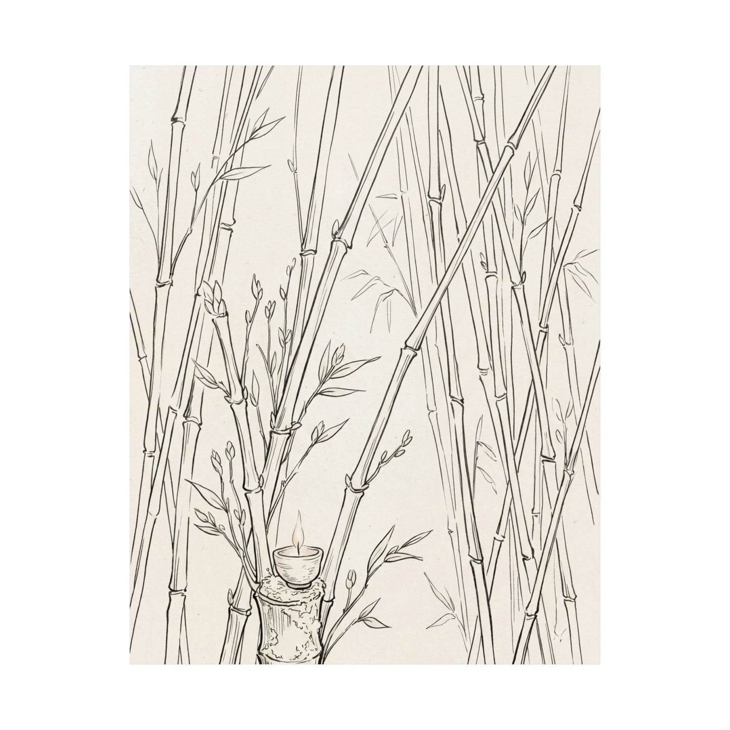 Bamboo Grove Wall Art Print | Spring Japandi Minimal Line Art