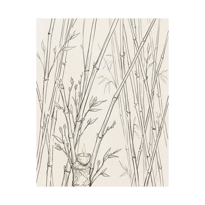 Bamboo Grove Wall Art Print | Spring Japandi Minimal Line Art