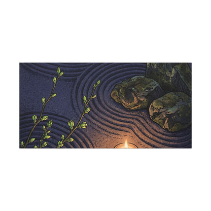 Mono No Aware Rock Garden Canvas Art - Zen Ukiyo E Inspired
