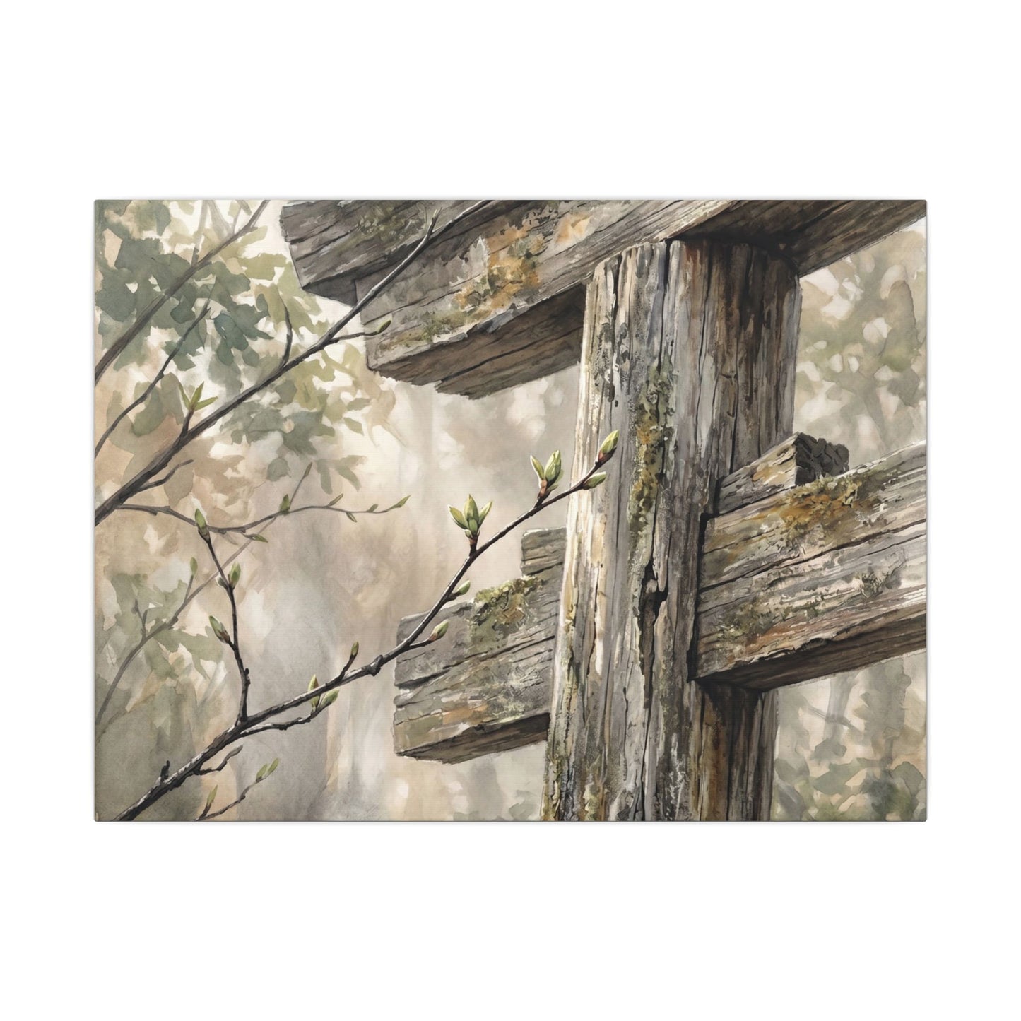 Torii Gate Spring Canvas Art | Japandi Neutral Design