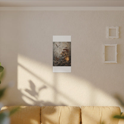 Wild Mushrooms Texture Canvas Art | Elegant Japandi Art
