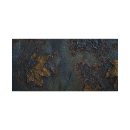 Shibui Rust Patina Canvas Art - Dark Japandi Charcoal Ink